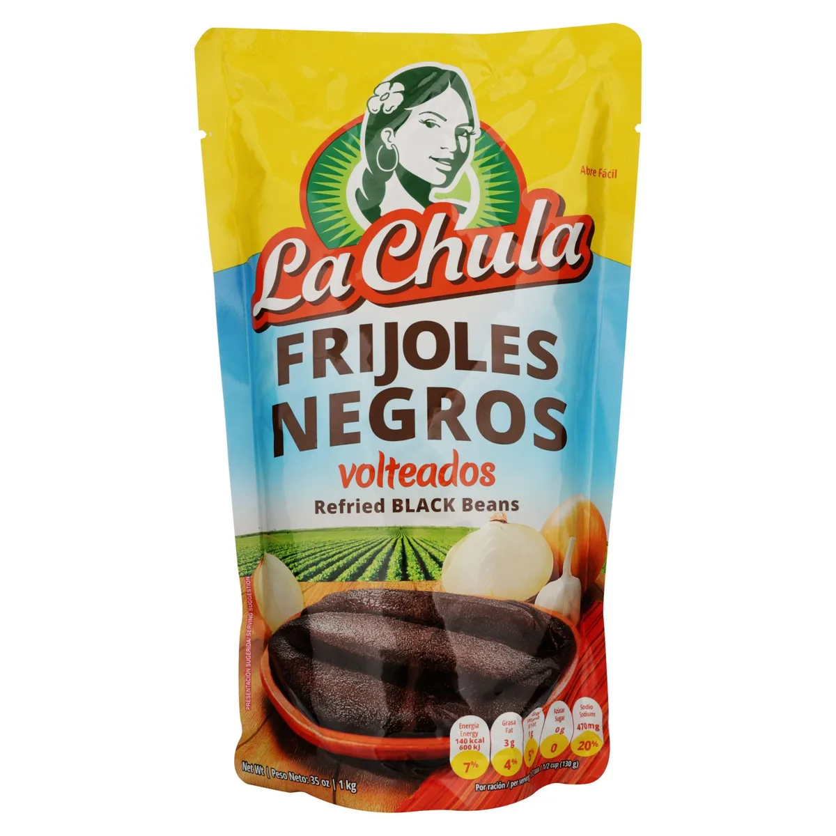 Frijol negro La Chula volteados – 1000 g