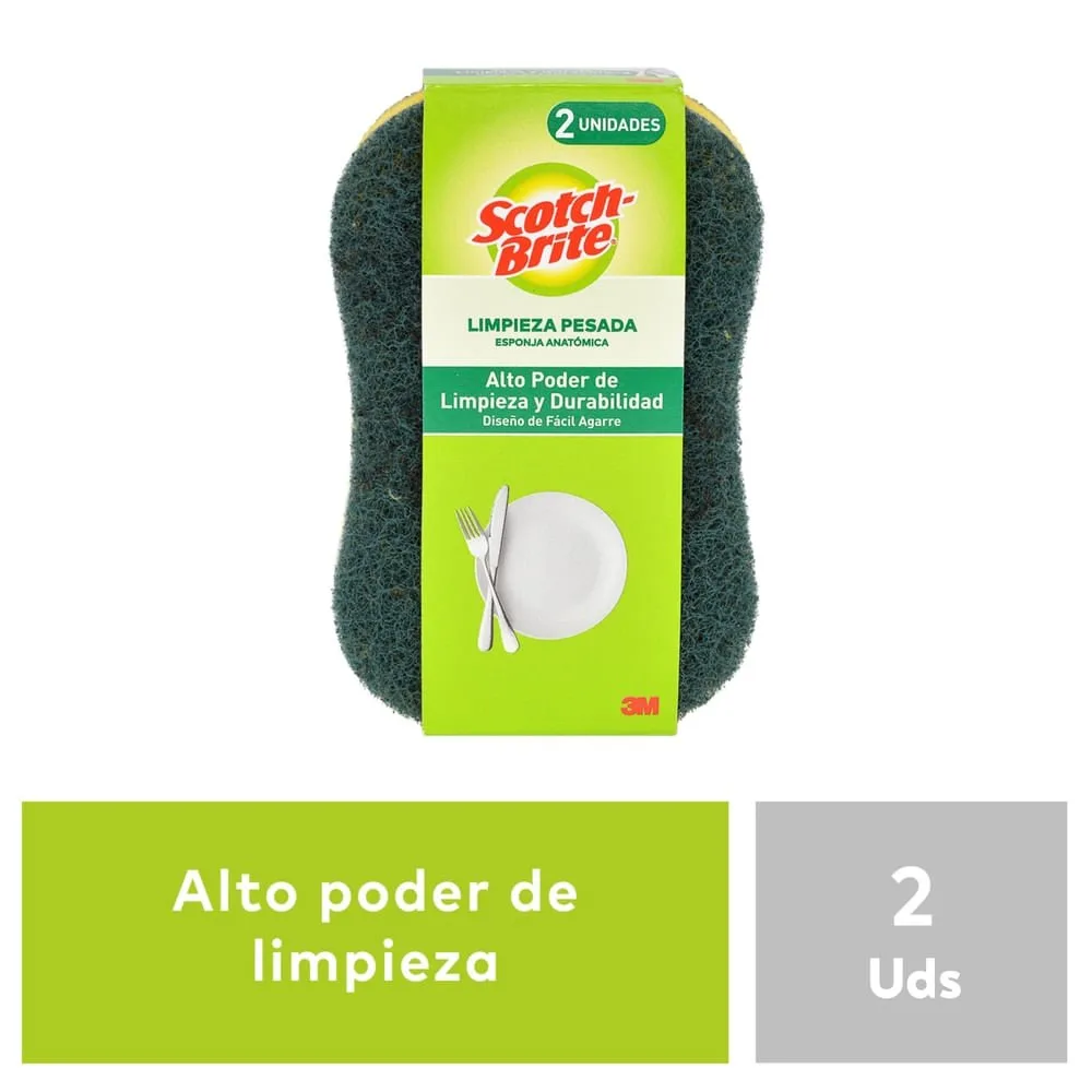 Esponja Scotch Brite Doble Uso Anatomica – 2Uds
