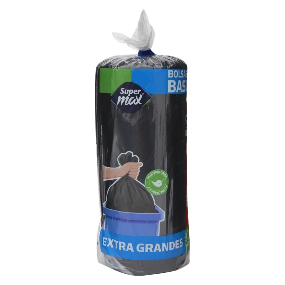 Bolsa Para Basura Supermax Color Negra Tamaño Xg – 30unidades