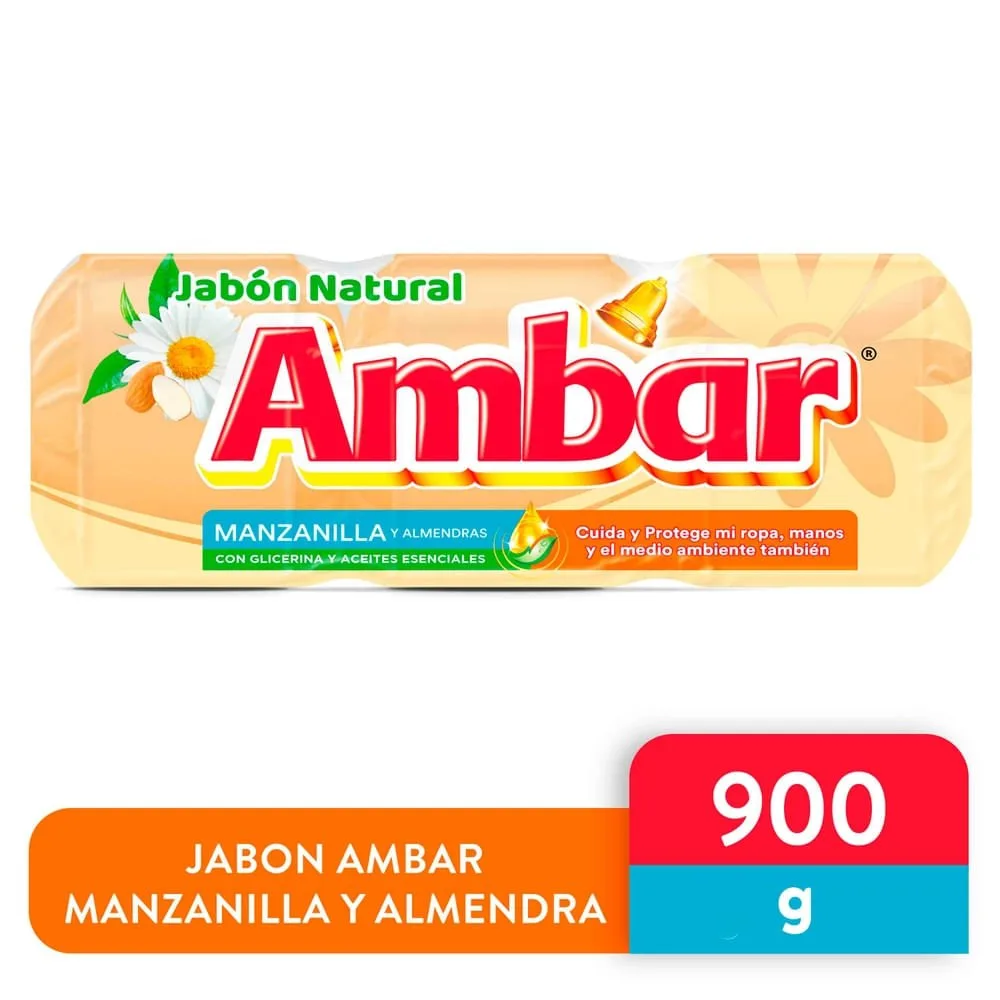 Jabón Ambar Manzanilla 3 Unidades – 900 g