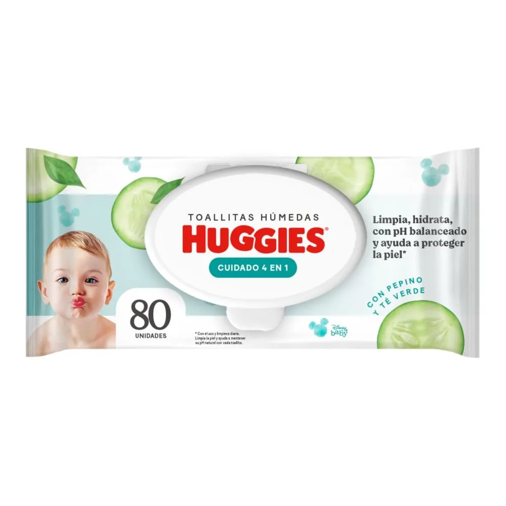 Toallas Húmedas Huggies Cuidado 4 en 1 – 80 Unidades