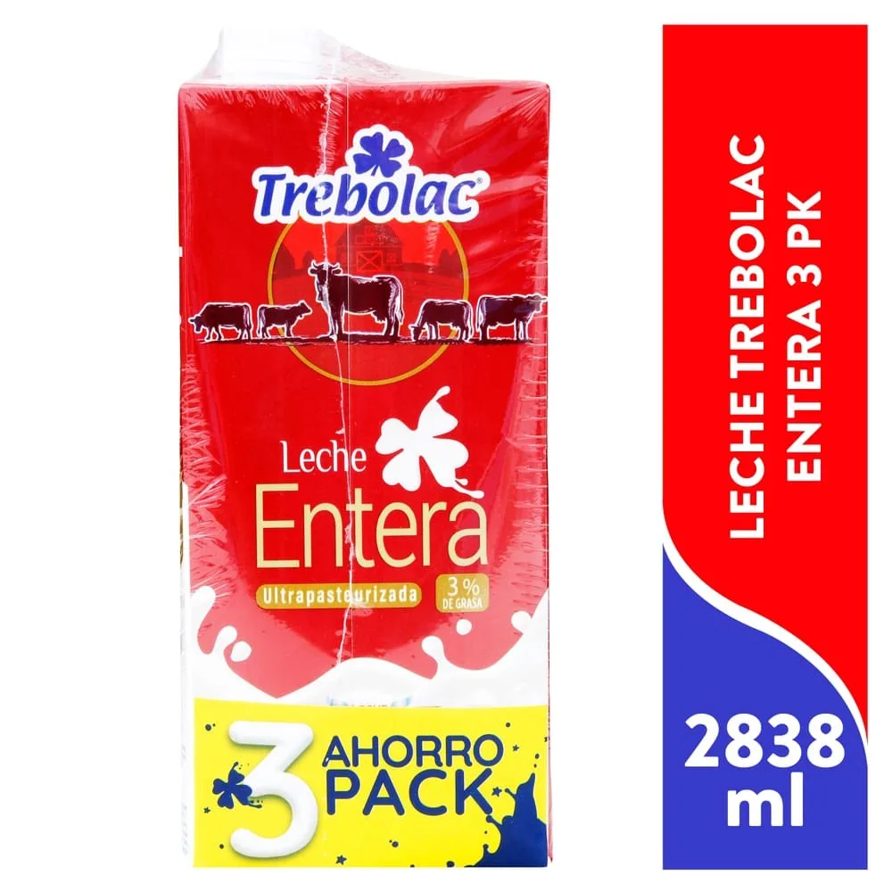 Leche Entera Trebolac 3 Pack – 2838ml