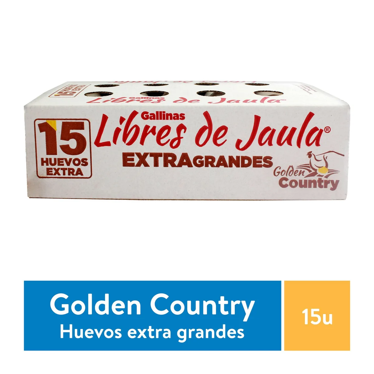 Huevo de Gallina Golden Country Blanco Extra – 15 Unidades